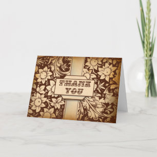 vintage brown aged unique thank you cards