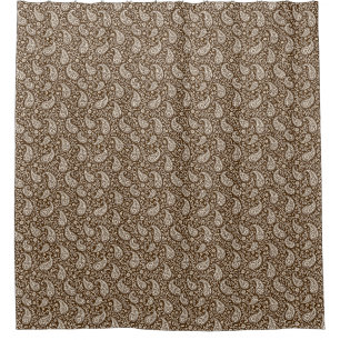 Vintage Brown and Beige Floral Paisley Shower Curtain