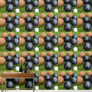Vintage Brown And Black Lawn Bowls, Wallpaper
