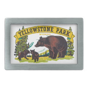 Vintage Brown Bears in Yellowstone National Park Belt Buckle