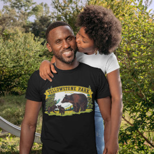 Vintage Brown Bears in Yellowstone National Park T-Shirt