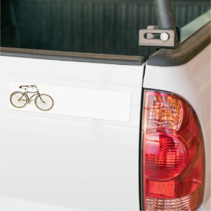 Vintage Brown Bike Bumper Sticker