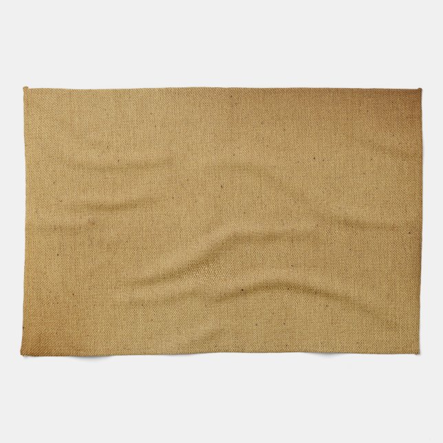 Vintage brown canvas tea towel (Horizontal)
