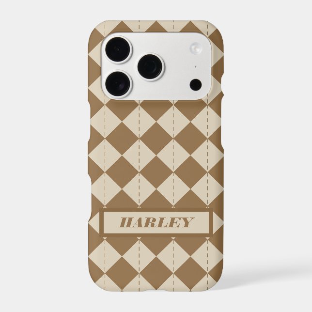 Vintage Brown Chequered Pattern (Back)