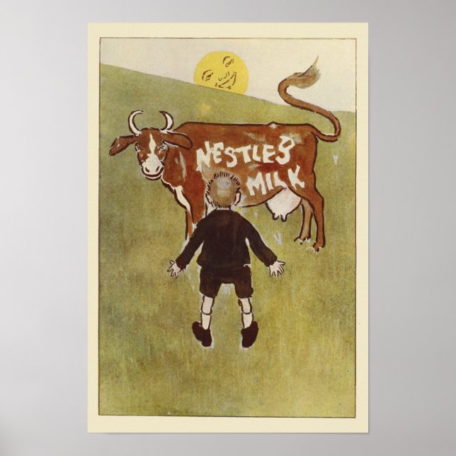 Vintage Brown Cow Nestle's Milk Poster (Front)