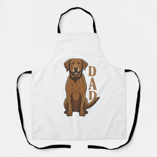 Vintage Brown Dog Dad Shirt Design_1 Apron