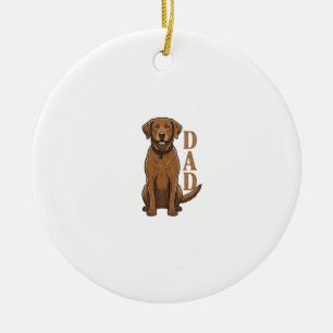 Vintage Brown Dog Dad Shirt Design_1 Ceramic Ornament
