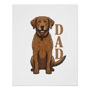 Vintage Brown Dog Dad Shirt Design_1 Poster