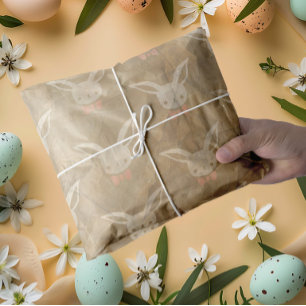 Vintage Brown Easter Bunny  Tissue Paper