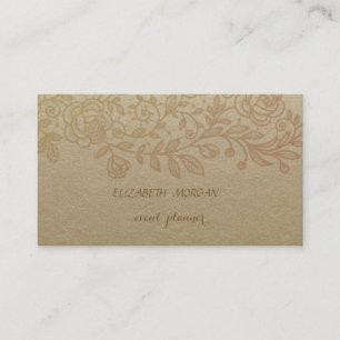 Vintage Brown Kraft Paper,Lace Business Card