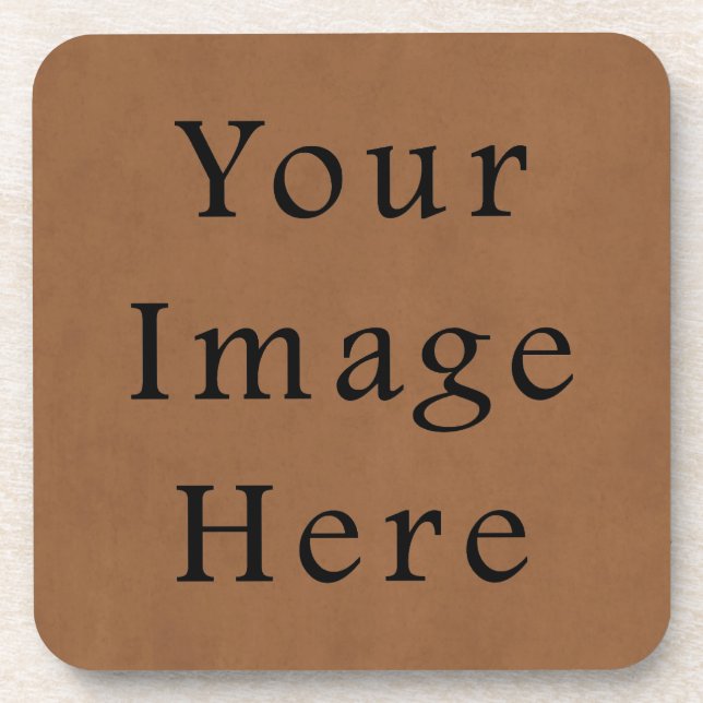 Vintage Brown Leather Parchment Paper Background Coaster (Front)