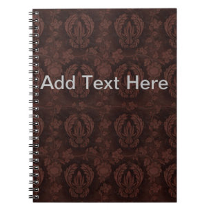 Vintage Brown Leather Text Notebook