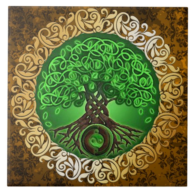 Vintage Brown Mediaeval Witchcraft Ritual Offering Tile (Front)