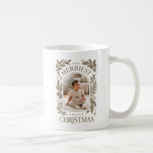 Vintage Brown Merriest Christmas Two Photo Coffee Mug