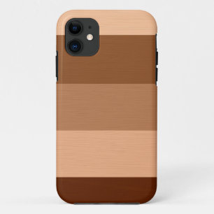 Vintage brown misty-rose retro stripes 2 iPhone 11 case