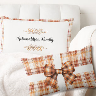 Vintage Brown Orange Personalized Name Parent Gift Lumbar Cushion