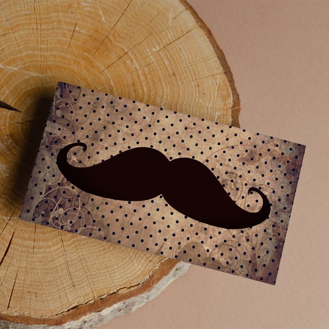 Vintage brown polka dots funny Moustache (Vintage brown polka dots funny Mustache)