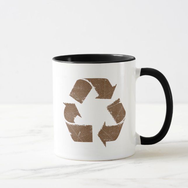 Vintage Brown Recycle Sign Mug (Right)