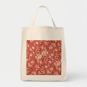 Vintage Brown Rustic Floral Garden Tote Bag