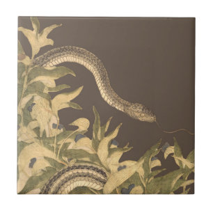 Vintage Brown Snake Ceramic Tile
