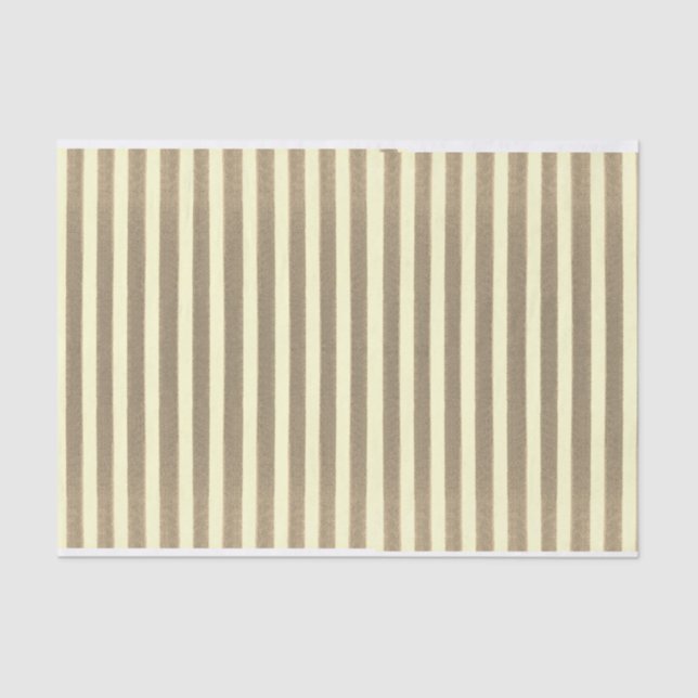 Vintage Brown Striped Tissue Paper (Front)