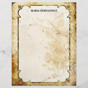 Vintage Brown & Tan Flourish Letterhead