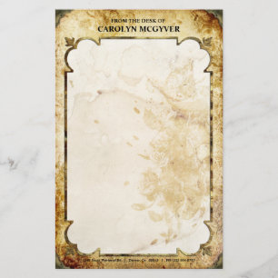 Vintage Brown & Tan Flourish Stationary Stationery