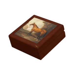 Vintage Brown Thoroughbred Horse Gift Box