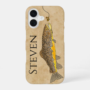 Vintage Brown Trout Fishing Name Phone Case