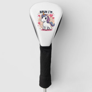 Vintage Bruh I'm 8 Unicorn Birthday Party Cute Ret Golf Head Cover