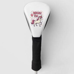 Vintage Bruh I'm 8 Unicorn Birthday Party Cute Ret Golf Head Cover
