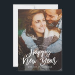 Vintage Brush EDITABLE COLOR New Year Photo Card<br><div class="desc">Celebrate the season with this modern and stylish holiday card from Berry Berry Sweet. Matching items and more design options are available at our store: www.berryberrysweet.com. Background colour can be customised online to best match your photo!</div>