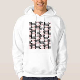 Vintage brush strokes, grey-pink decor. hoodie