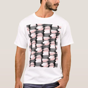 Vintage brush strokes, grey-pink decor. T-Shirt