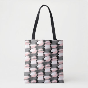 Vintage brush strokes, grey-pink decor. tote bag