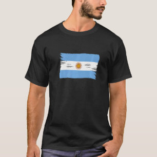 Vintage Brush Style Argentina Flag T-Shirt