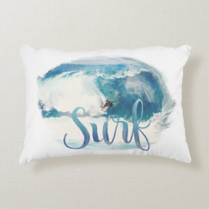 Vintage Brush Style Surf Decorative Cushion