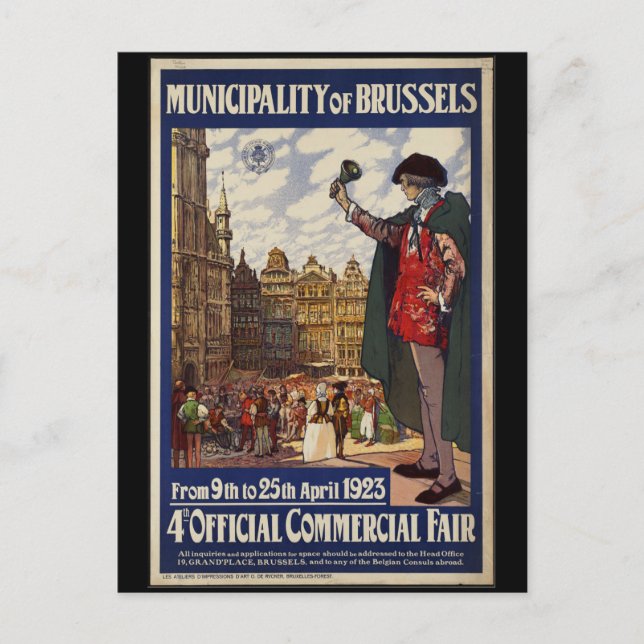 Vintage Brussels Commercial Fair Postcard (Front)