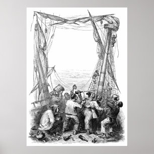 Vintage Buccaneers and a Shipwrecked Pirate Ship Poster