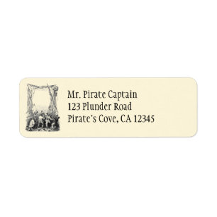 Vintage Buccaneers and a Shipwrecked Pirate Ship Return Address Label