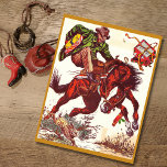 Vintage Bucking Bronco Christmas Cowboy Holiday Card<br><div class="desc">Vintage Bucking Bronco Christmas Cowboy Holiday Card</div>