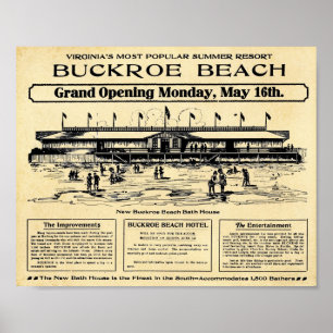 Vintage Buckroe Beach Virginia Print