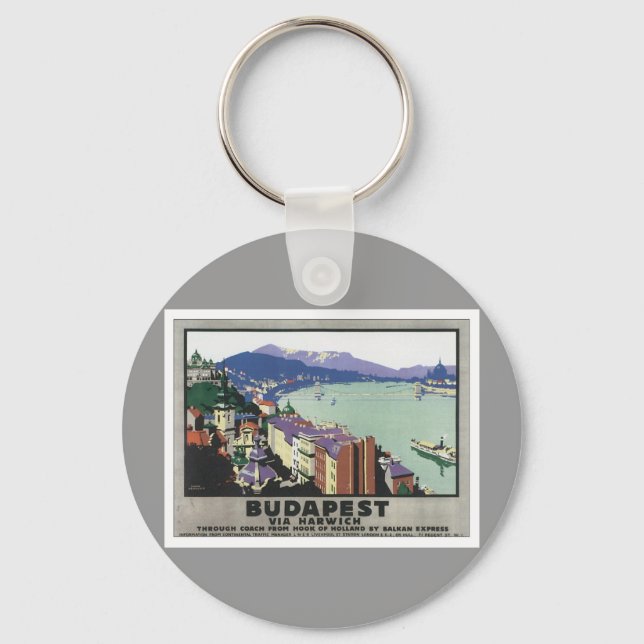 Vintage Budapest Hungary Key Ring (Front)