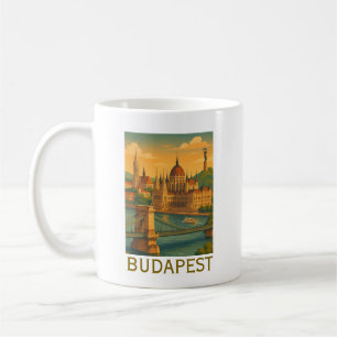 Vintage Budapest Hungary Travel Art Print Coffee Mug