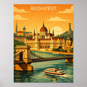 Vintage Budapest Hungary Travel City Art Print