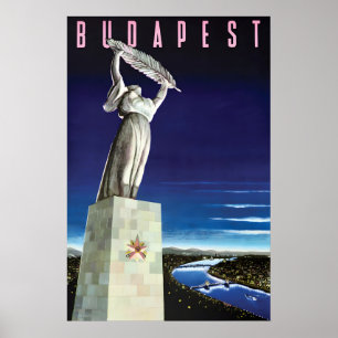 Vintage Budapest Travel Poster Hungary Wall Art