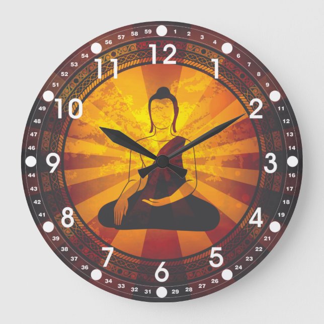 Vintage Buddha Large Clock (Front)
