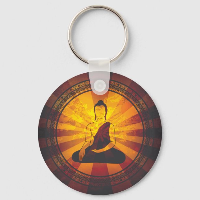 Vintage Buddha Print Key Ring (Front)