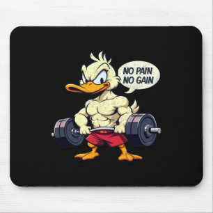 Vintage Buff Duck No Pain No Gain Gym Workout Cart Mouse Pad