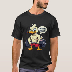 Vintage Buff Duck No Pain No Gain Gym Workout Cart T-Shirt
